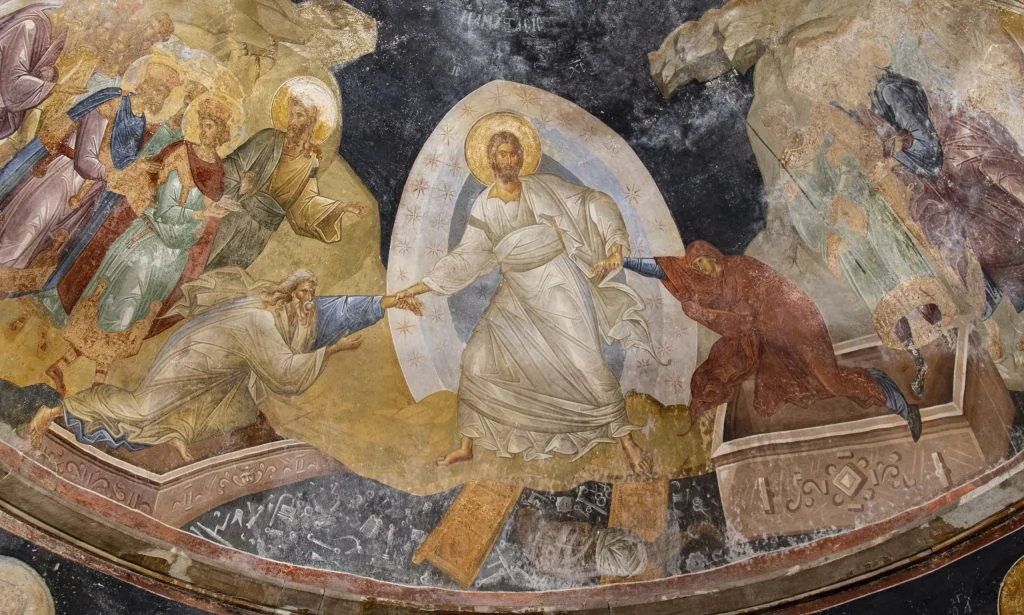 Auferstehungsikone – Christus zieht Adam und Eva aus dem Grab (Anastasis)
